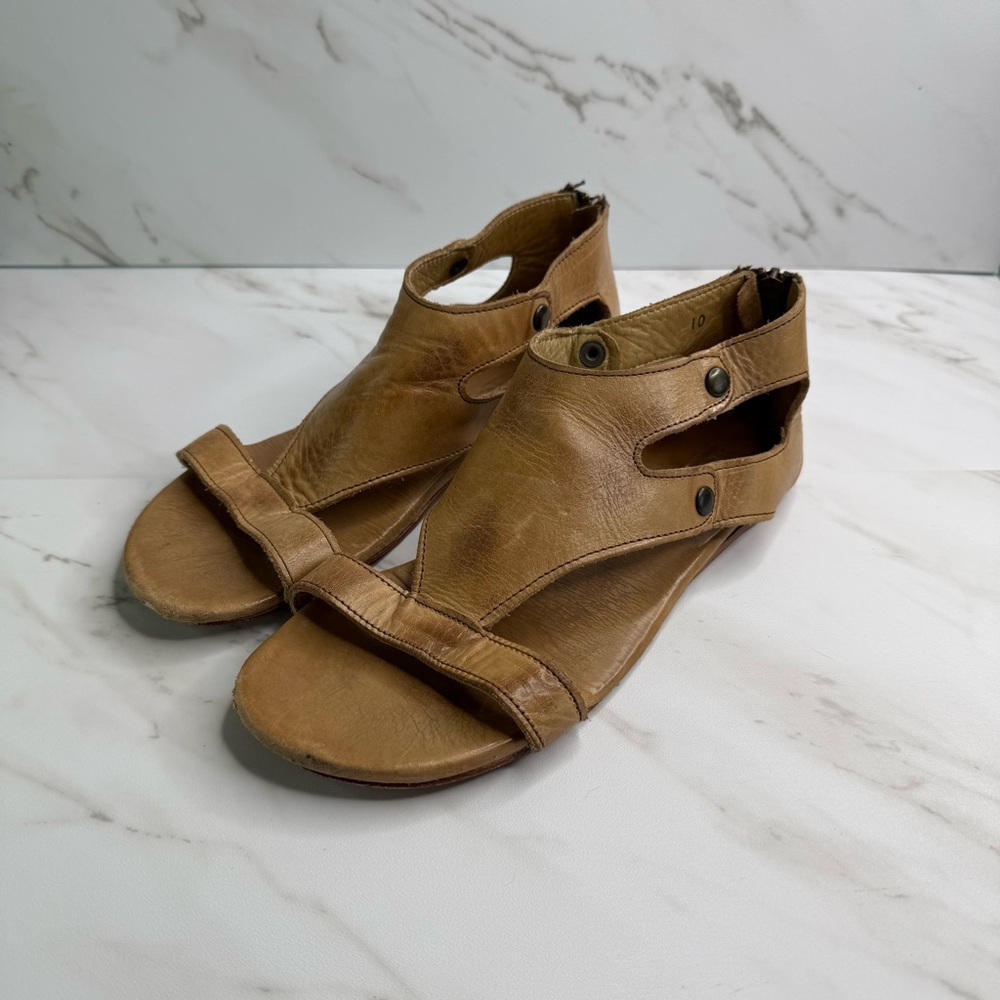 Bed Stu Soto Rustic Women's Tan Leather Gladiator Sandals Summer Spring Neutral